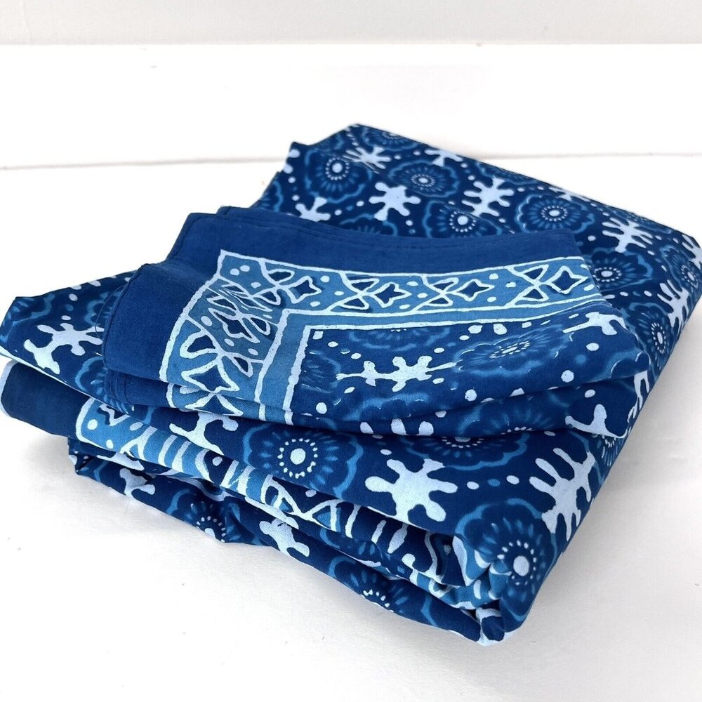 NEW Cotton Bedspread Bedcover And 2 Pillowcases Artisan Handwoven Blockprint